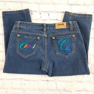 Coogi Size 8 Embellished Pocket Capri Jeans Denim